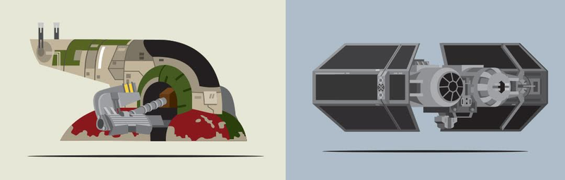 Illustration for article titled All the awesome spaceships and vehicles of Star Wars in one cool graphic